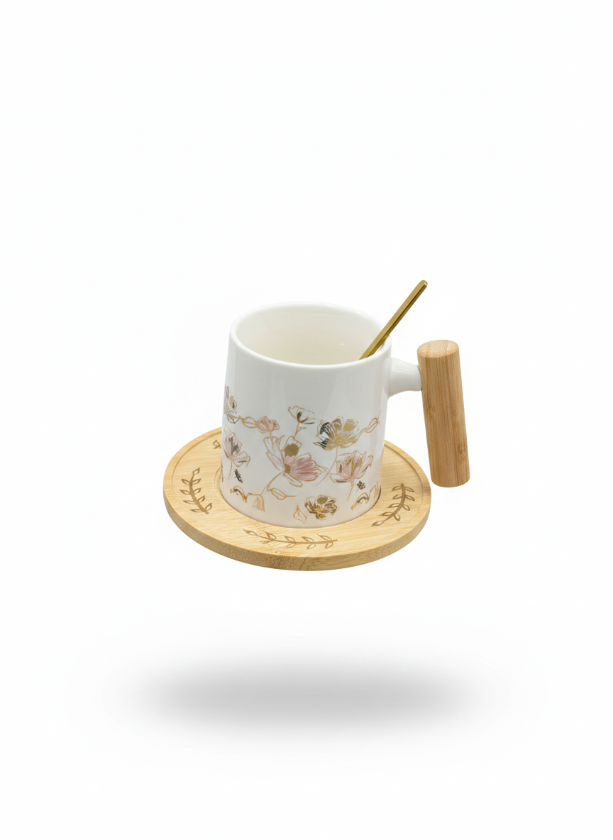 Mug Floral "Nature & Bois"