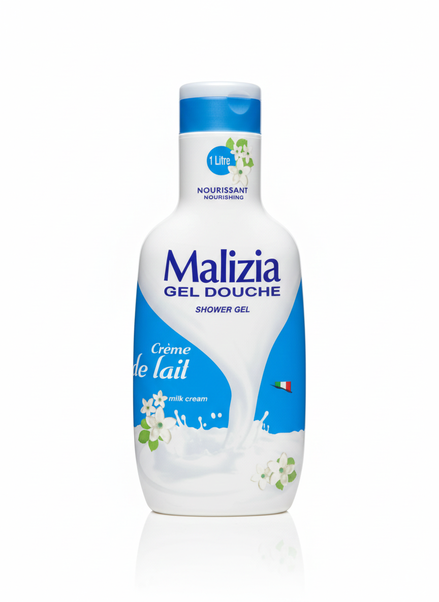 Gel Douche Malizia - Crème de Lait (1 Litre)