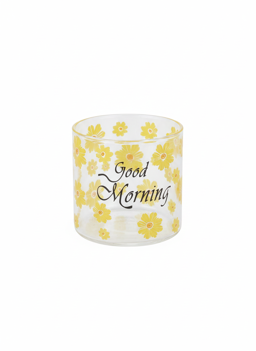 Verre "Good Morning" – Motif Fleurs Jaunes