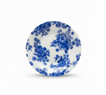 Sous-plat en céramique à motifs floraux bleus