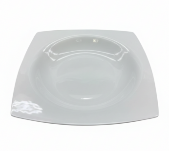 Assiette Creuse Carrée en Porcelaine Blanche