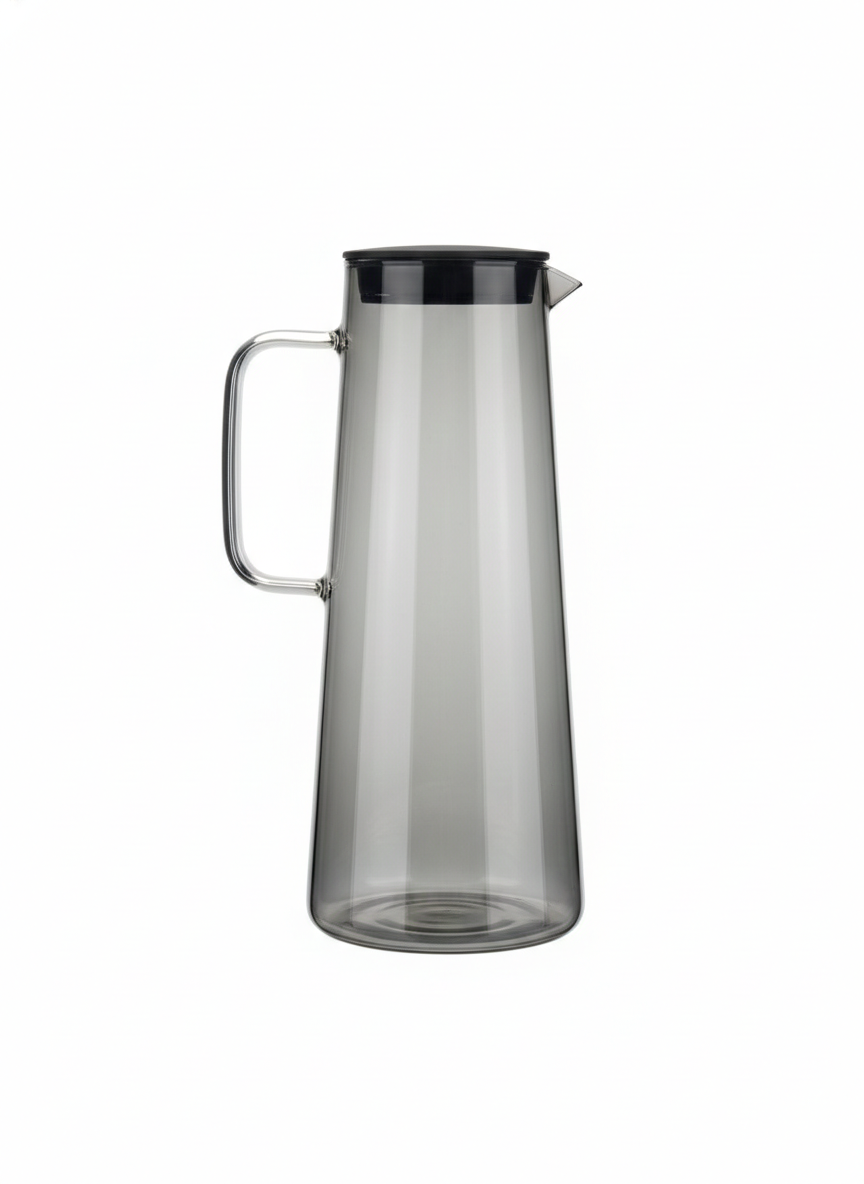 Broc en verre fumé au design minimaliste
