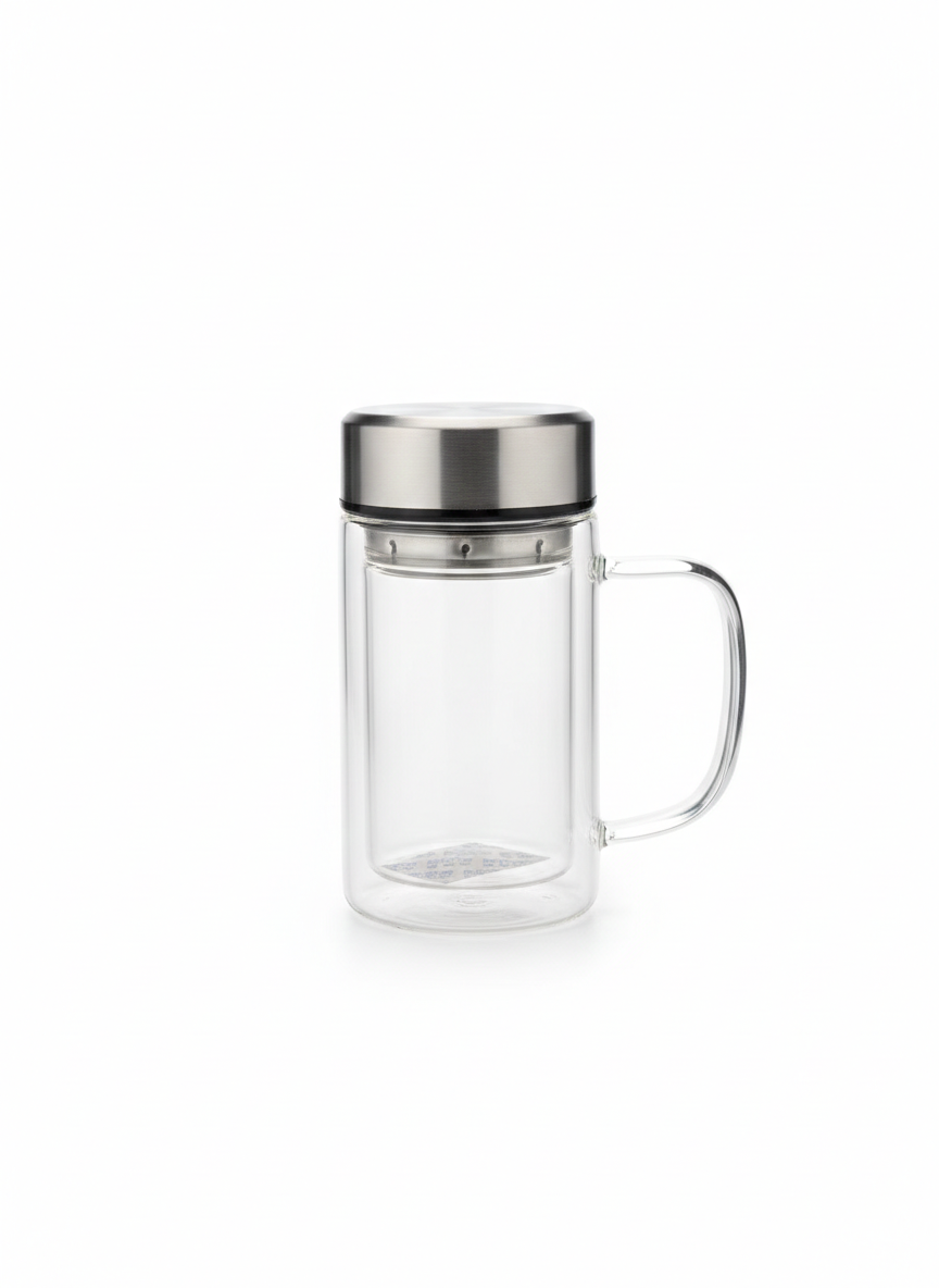 Mug à Thé Isotherme en Verre Double Paroi