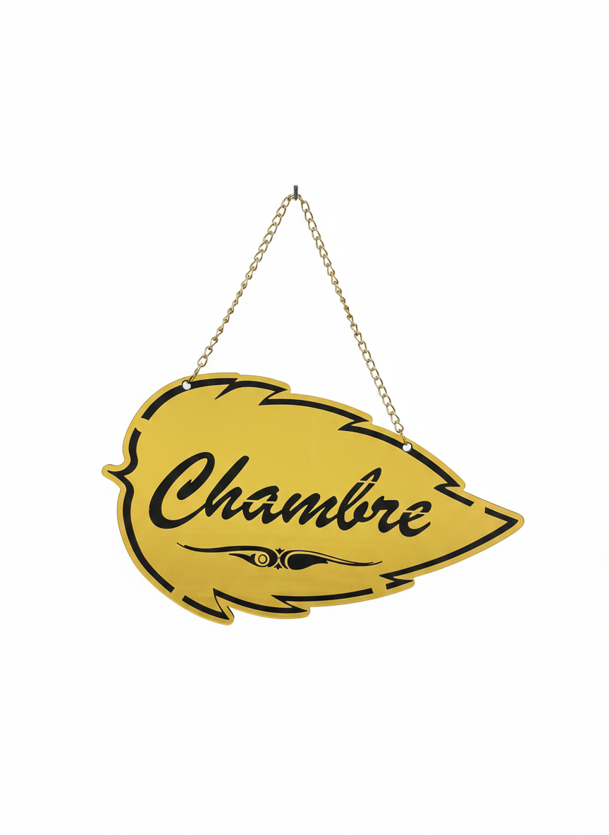 Plaque de porte décorative "Chambre"