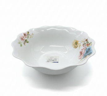 Saladier en porcelaine à bords festonnés
