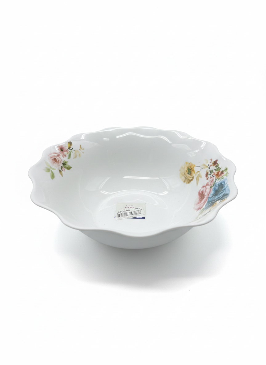 Saladier en porcelaine à bords festonnés
