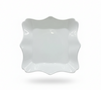 Assiette Carrée Design – Blanc Éclatant