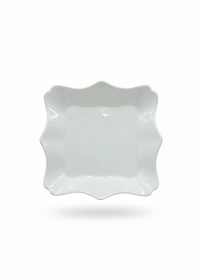 Assiette Carrée Design - Blanc Éclatant