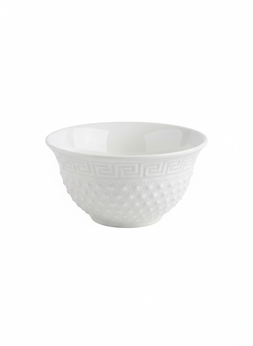 Bol en porcelaine blanche texturée 5