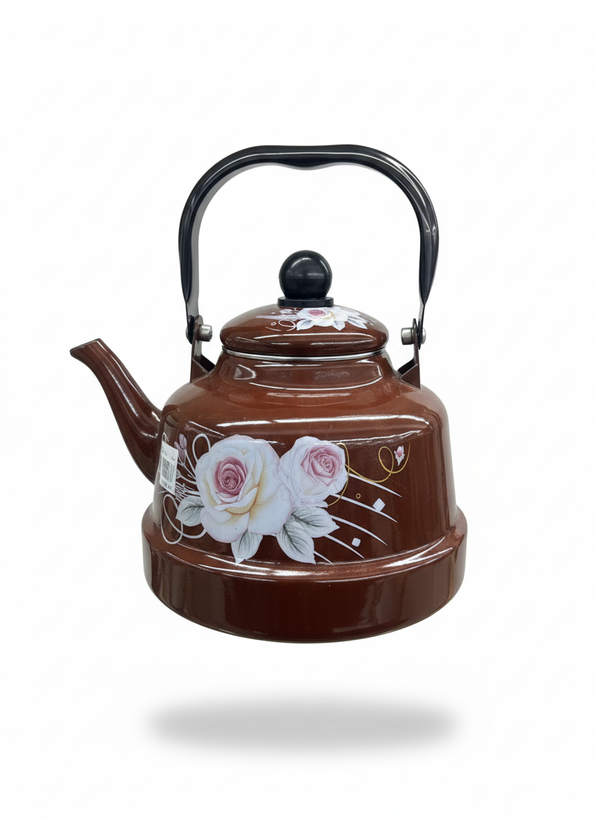 Théière Émaillée Décorée – Style Traditionnel