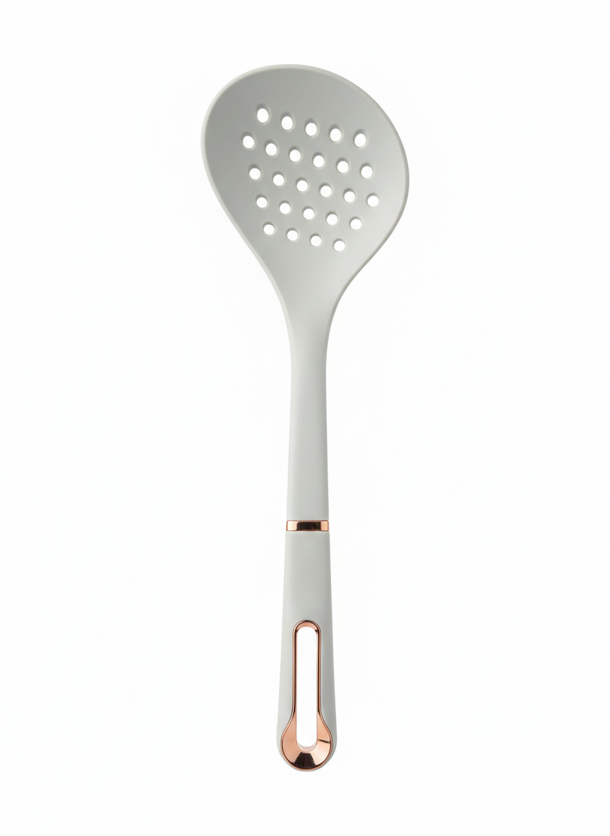 Louche passoire en silicone - Gris et Rose Gold