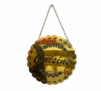 Plaque de Porte « Cuisine » en Miroir Doré