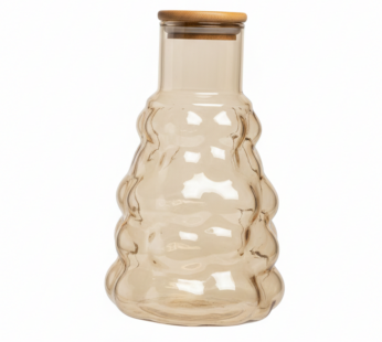 Carafe Design en Verre Ambré – Style Ondulé