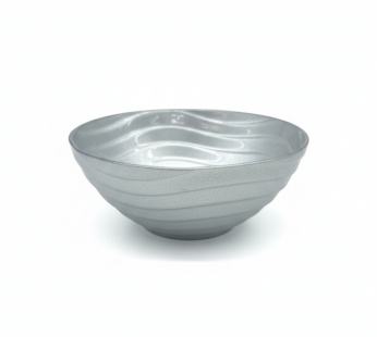 Bol design argenté à reliefs ondulés