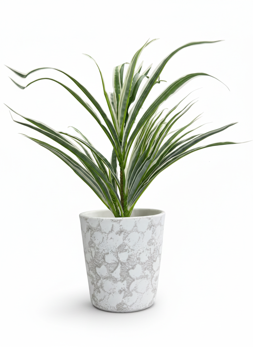 Plante artificielle en pot blanc décoratif