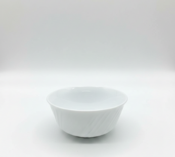 Petit bol en céramique blanche – Design strié 12.5cm