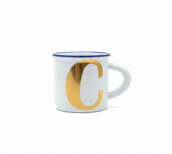 Tasse Personnalisée Lettre « C » – Style Vintage Émaillé
