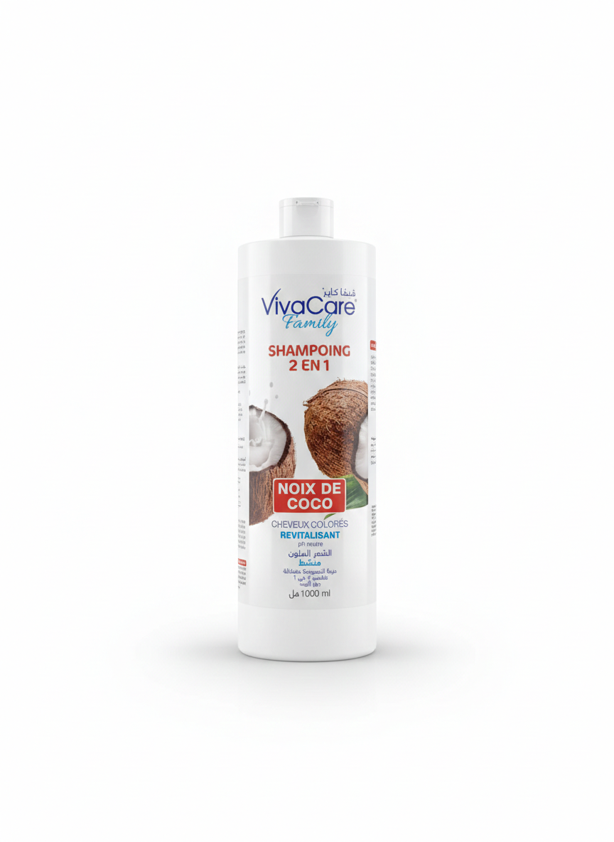 🥥 Shampoing 2 en 1 VivaCare Family - Noix de Coco