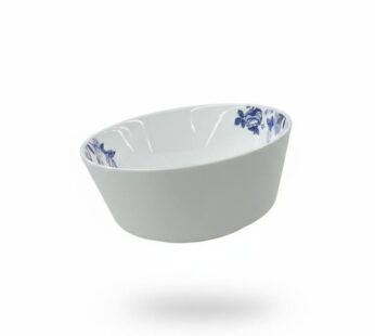 Bol en Porcelaine Blanche – Motif Floral Bleu