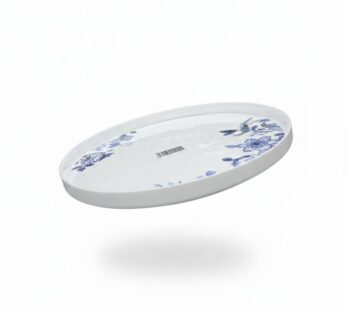 Plat Rond GM – Motif Floral Bleu