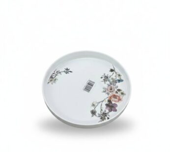 Plat Rond en Porcelaine – Motif Floral (Petit Modèle)