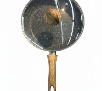 Poêle Antiadhésive 28 cm – Finition Granit et Bois