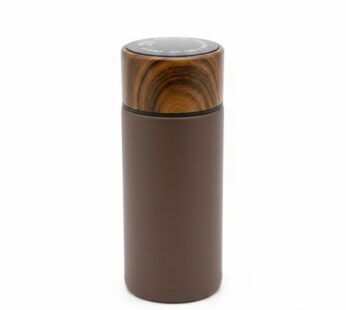 Thermos Design Minimaliste – Style Bois & Chocolat 220 ml