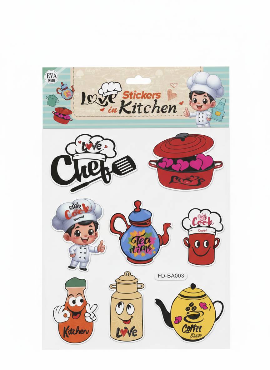Planche de Stickers Muraux "Love in Kitchen"