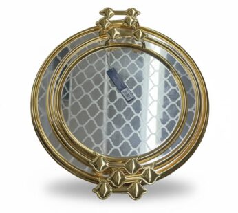 ALPHA Ensemble de Plateaux Miroirs Dorés 3PCS