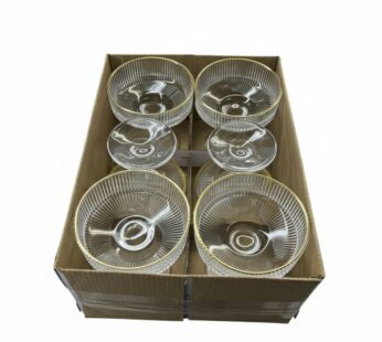 Service de 6 Coupes à Dessert en Verre Ciselé