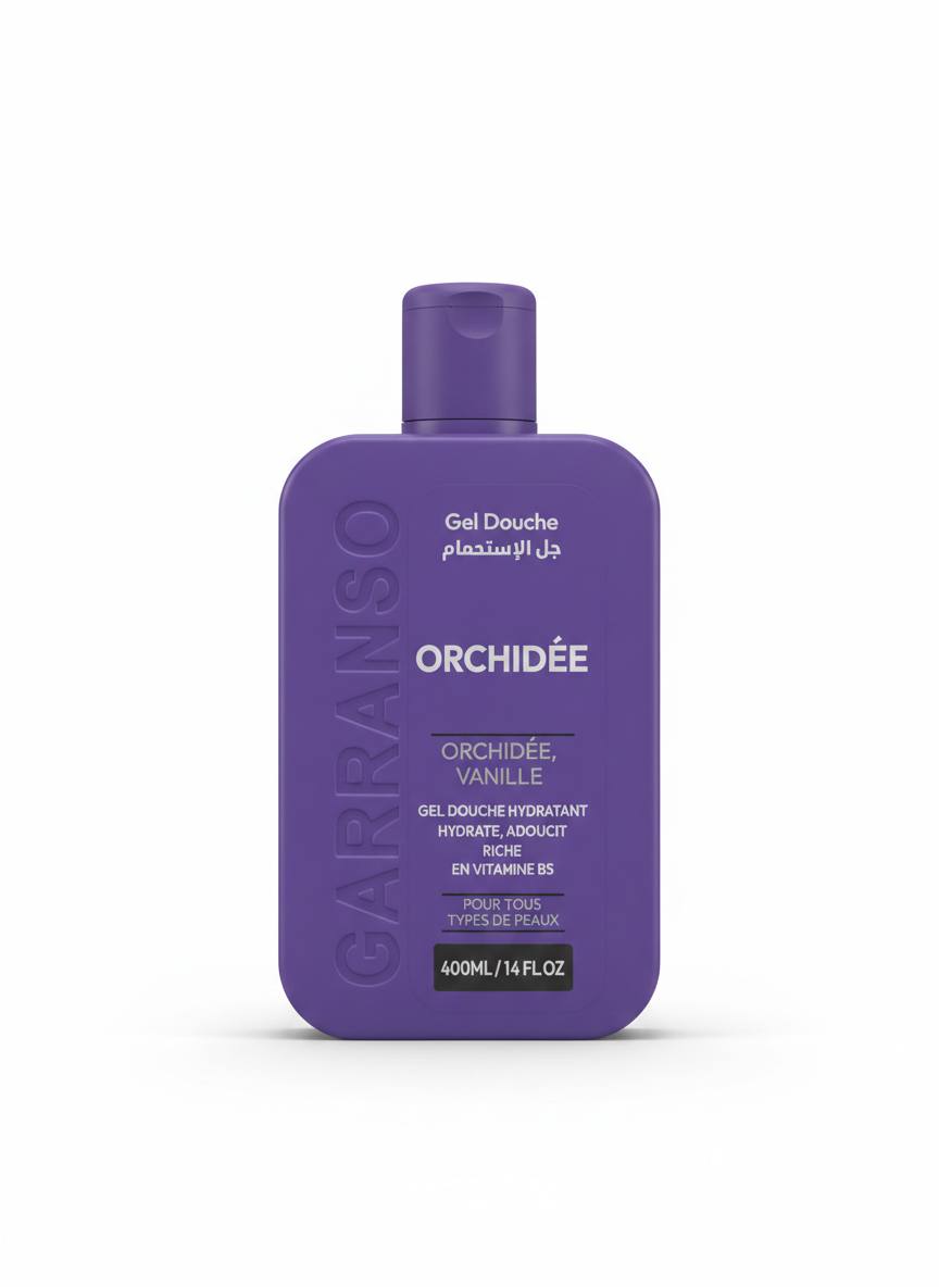 Gel Douche Hydratant Garranso – Orchidée & Vanille 400ml
