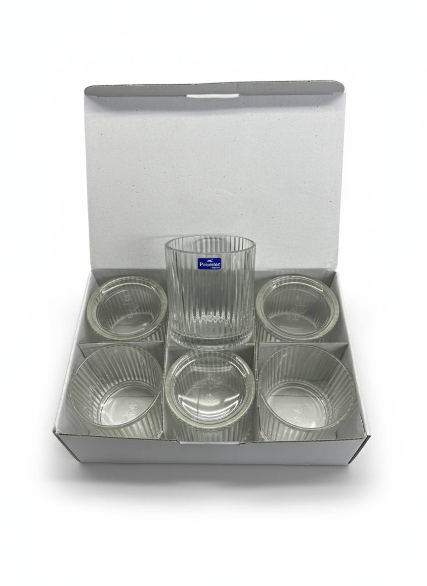 Ensemble de 6 Verres Striés
