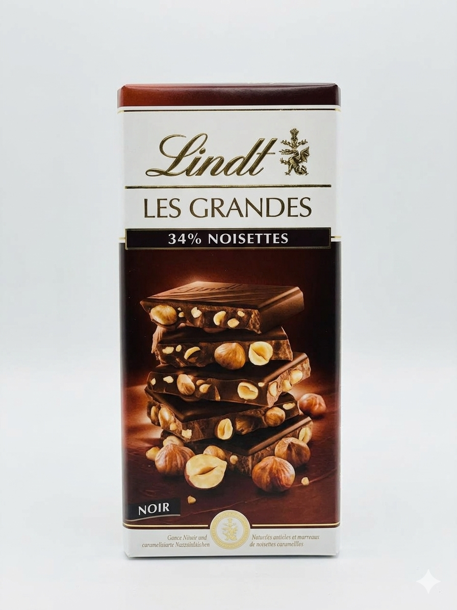 Lindt Les Grandes - Chocolat Noir & Noisettes (150g)