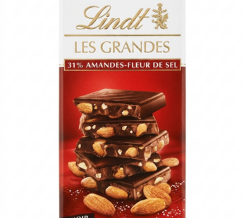 Lindt Les Grandes – Noir 31% Amandes & Fleur de Sel (150g)