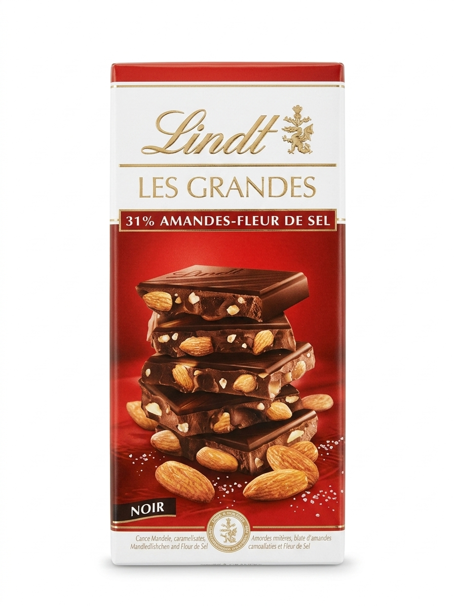 Lindt Les Grandes - Noir 31% Amandes & Fleur de Sel (150g)