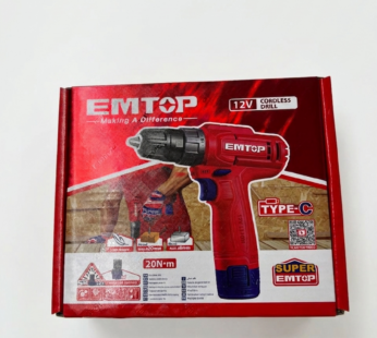 Perceuse sans fil EMTOP 12V