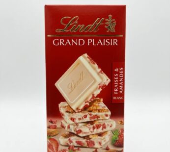 Lindt Grand Plaisir – Fraises & Amandes (Blanc) 200G