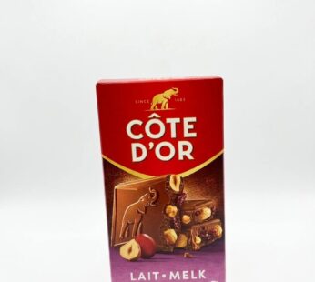 Chocolat Côte d&rsquo;Or Lait Raisins & Noisettes (180g)