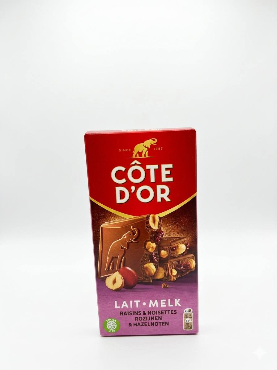 Chocolat Côte d'Or Lait Raisins & Noisettes (180g)