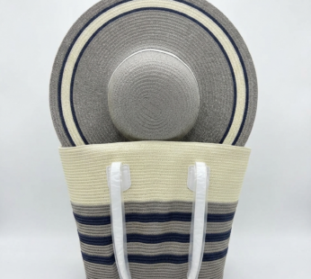 Ensemble d&rsquo;été assorti : Chapeau de paille et Sac de plage